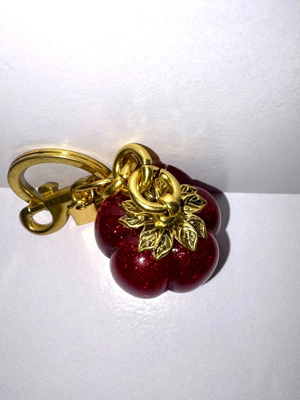 Sparkling “Scarlet Starlet” Pumpkin Bag Charm Keychain